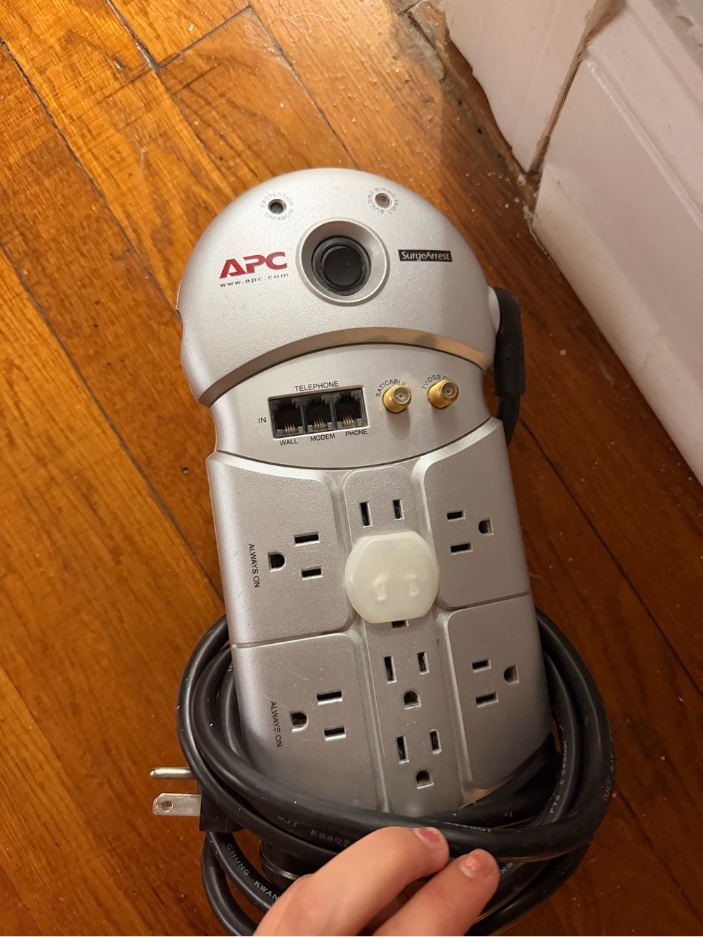 A.P.C. Silver SurgeArrest 8-Outlet Surge Protector with Telephone/Fax Jacks